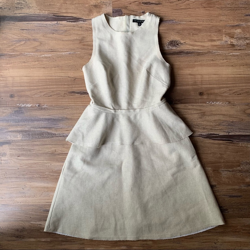 Banana Republic Taupe Khaki Fit And Flare Dress